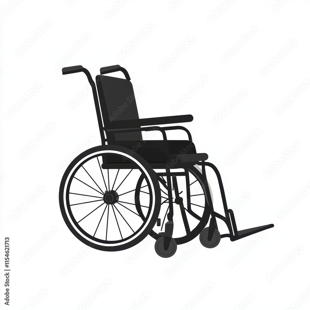 Fototapeta premium A black wheelchair with a white background. Generative AI