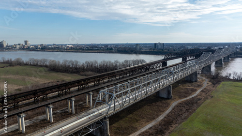 Wallpaper Mural Bridges and Train Tracks Over Water Torontodigital.ca