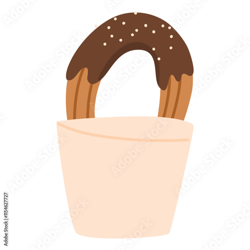 Traditional Spanish dessert churros with chocolate