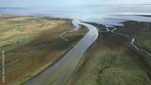 Aerial view of the inlets and streams of the Boschplaat, Terschelling-West, The Netherlands
