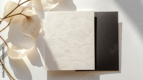 Simple monochrome funeral invitation card elegant design minimalist style calm setting soft light grief acknowledgment