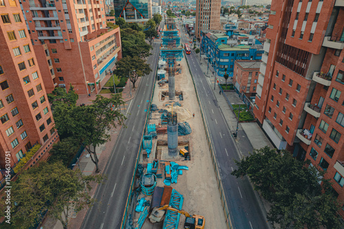 Obraz na płótnie Atardecer en la ciudad de Bogotá, Colombia, país latinoamericano w salonie