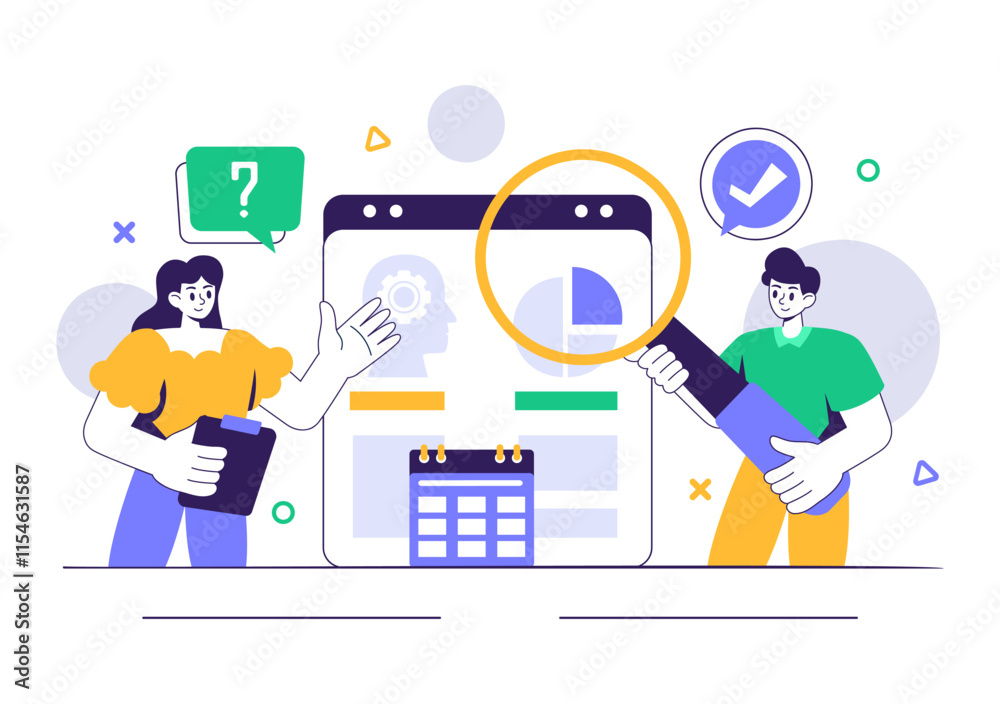 Machine Learning Vector Illustration featuring Artificial Intelligence Jobs, Scientists Working with Big Data and Technology Engineers in a Background Machine Learning Vector Illustration featuring Artificial Intelligence Jobs, Scientists Working with Big Data and Technology Engineers in a Background