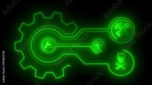  Dynamic spinning gear animation depicting corporate technology and teamwork concepts