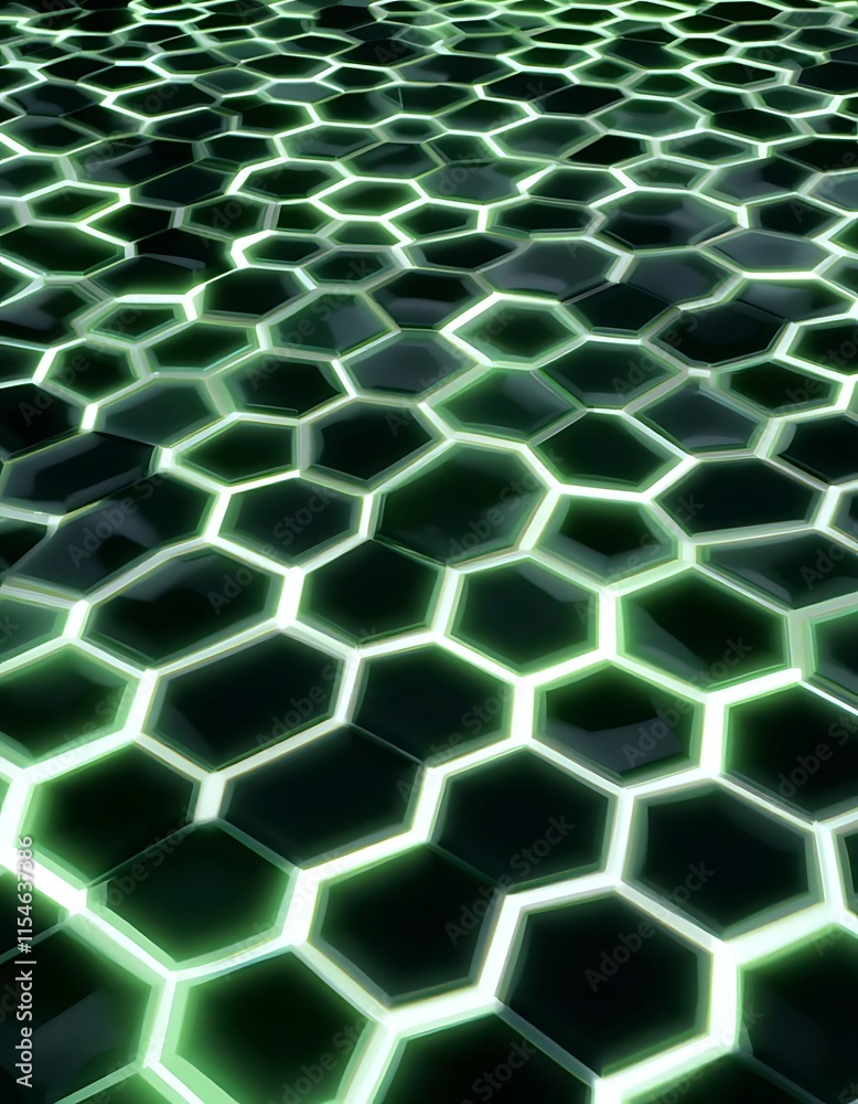 Obraz premium Abstract Green Hexagonal Pattern Background Design