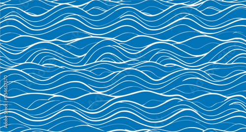Seamless wave pattern with thin lines, Seamless pattern with blue waves. Abstract light blue background with seamless wave pattern. water