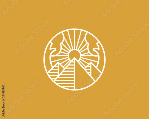 Line art pyramid logo
