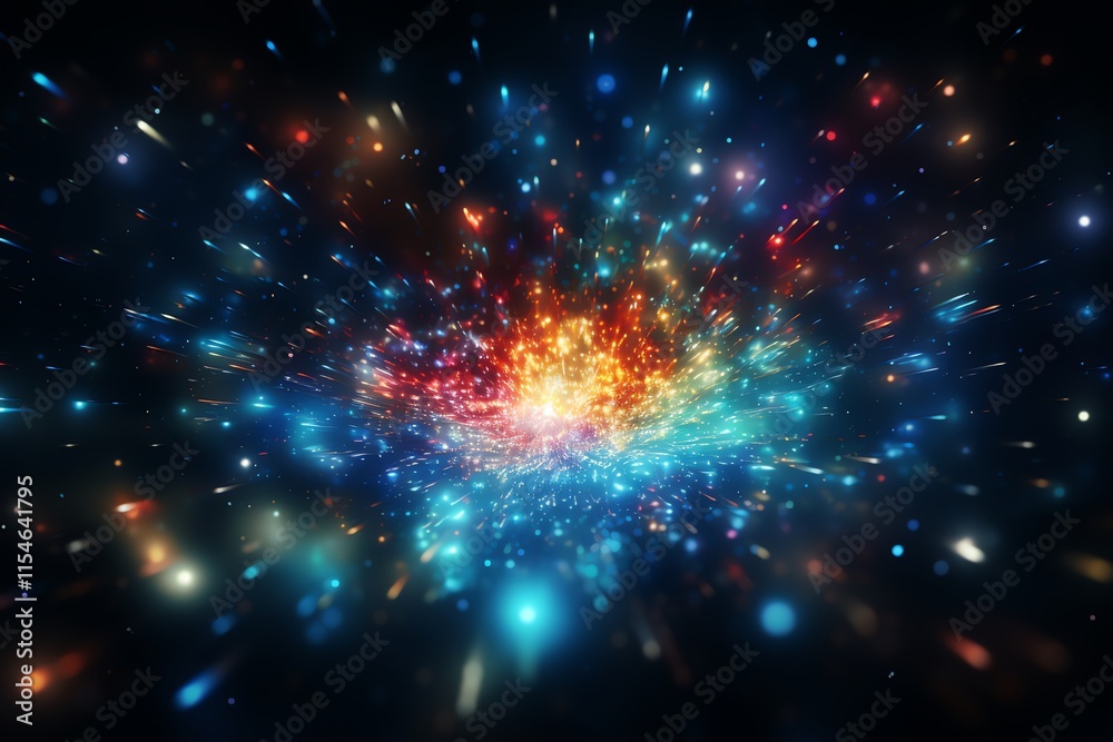 Obraz premium Colorful abstract cosmic explosion.