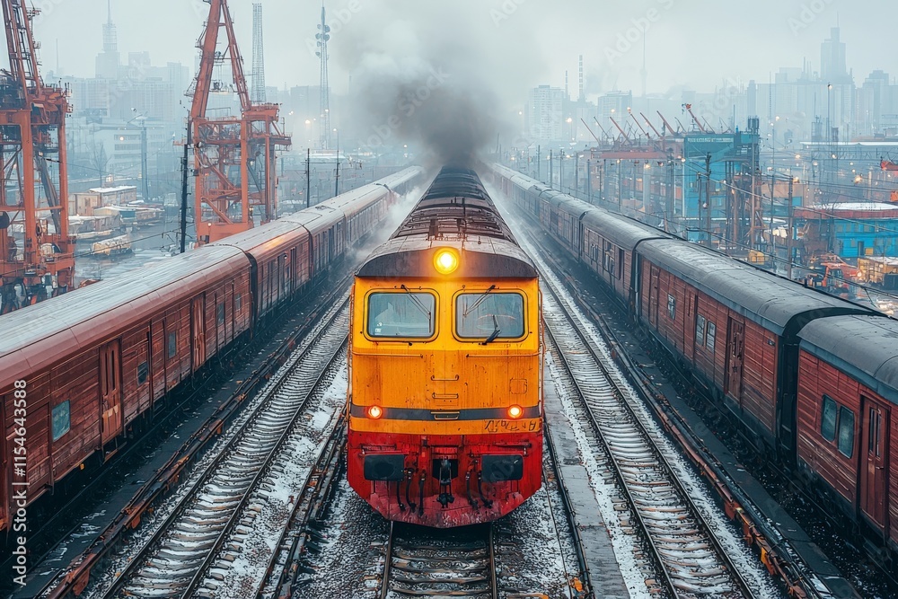 Fototapeta premium logistics train in bustling