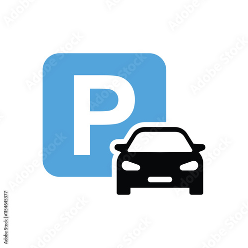 Car parking icon. Parking space. Parking lot.