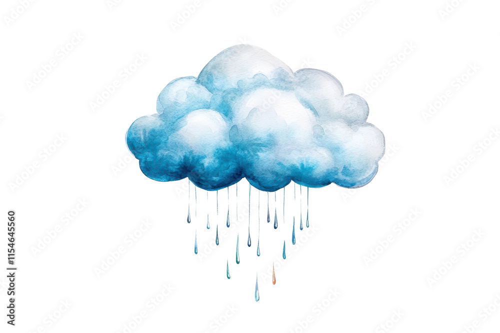 Single Cumulonimbus Cloud in Watercolor Style Single Cumulonimbus Cloud in Watercolor Style