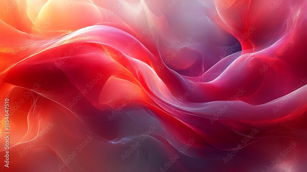 Obraz premium Abstract red and orange flowing waves.