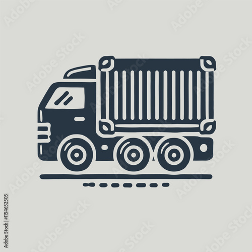 Truck icon flat vector