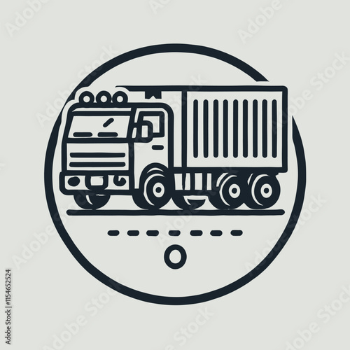 Truck icon flat vector