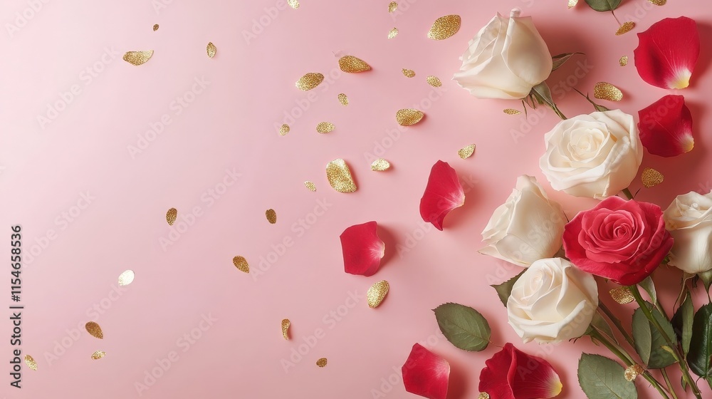 Valentine's Day or Wedding Background with Beautiful Roses. Concept for a romantic party invitation or love message. Premium and luxurious Ai-Generative.
Valentine's Day or Wedding Background with Beautiful Roses. Concept for a romantic party invitation or love message. Premium and luxurious Ai-Generative.