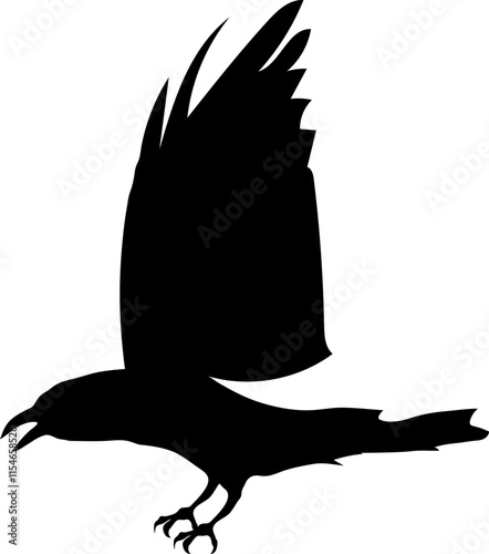 Bird Raven Crow Black Silhouette for Icon.