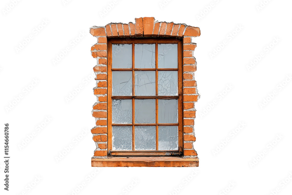 Obraz premium Rusty Industrial Window in Watercolor Style