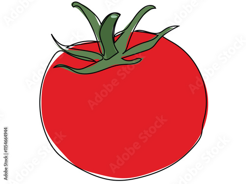 Tomatoes in continuous line style and can be edited later