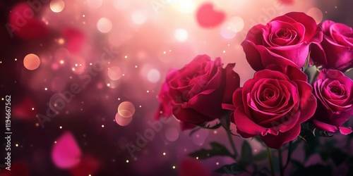 Valentine's Day or Wedding Background with Beautiful Roses. Concept for a romantic party invitation or love message. Premium and luxurious Ai-Generative.
