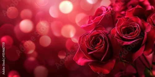 Valentine's Day or Wedding Background with Beautiful Roses. Concept for a romantic party invitation or love message. Premium and luxurious Ai-Generative.
