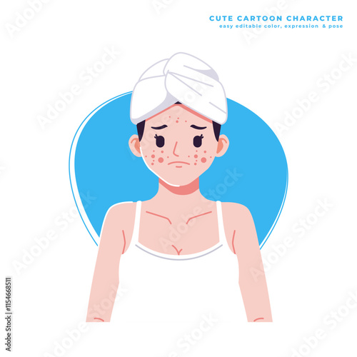 pimple problem cute cartoon character