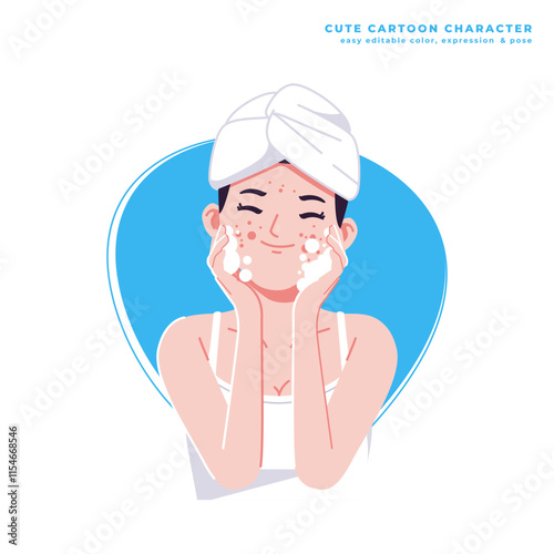 pimple treatment cute cartoon character