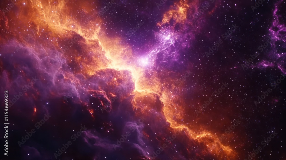 Cosmic Nebula: A Symphony of Orange and Purple Hues in the Vast Expanse of Space Cosmic Nebula: A Symphony of Orange and Purple Hues in the Vast Expanse of Space