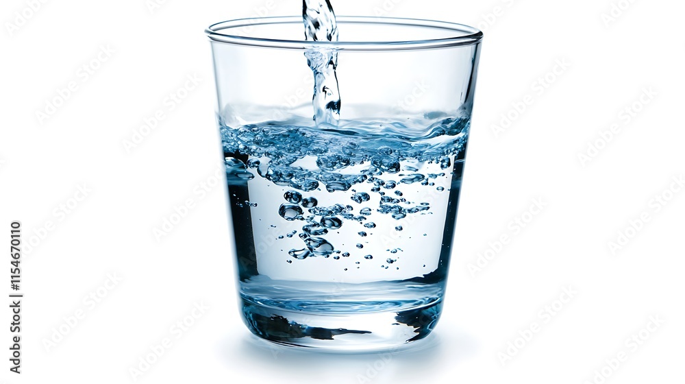 5. A glass of water with a slight ripple on the surface, set against a white minimalistic backdrop 5. A glass of water with a slight ripple on the surface, set against a white minimalistic backdrop
