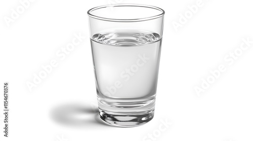 Wallpaper Mural 20. A glass of water with clear liquid and subtle ripples on the surface, standing alone on a white background Torontodigital.ca