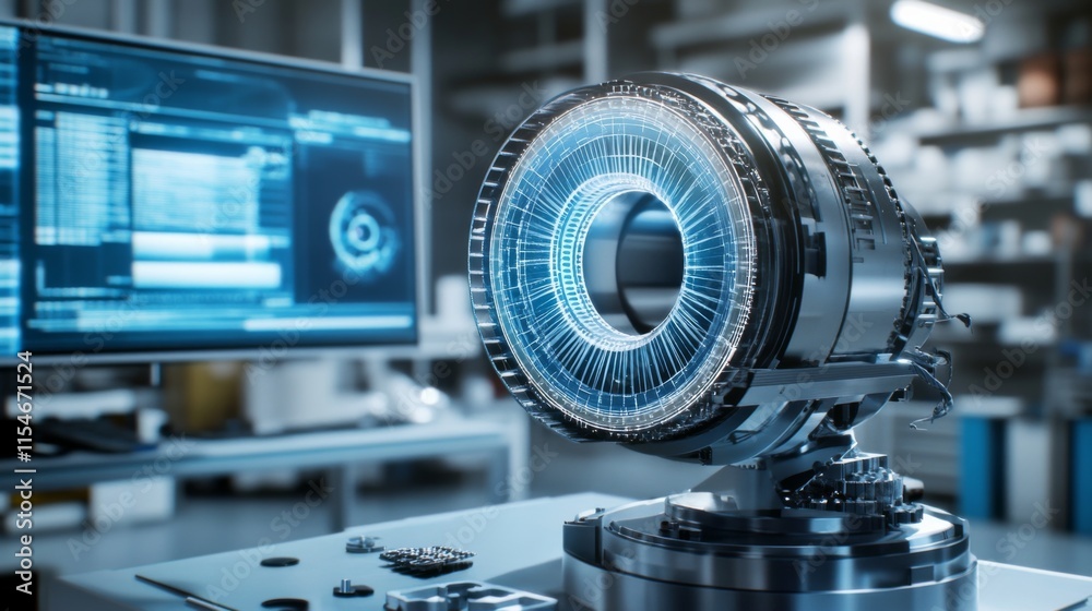 Fototapeta premium Digital Interface for Material Testing in Lab Setting