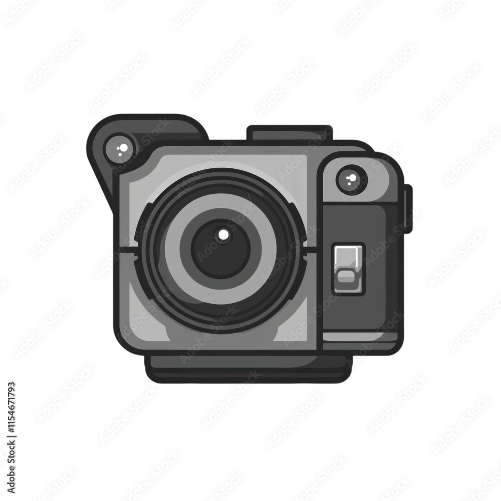 Flat Modern Icon of a Video Camera Isolated on Transparent Background Flat Modern Icon of a Video Camera Isolated on Transparent Background