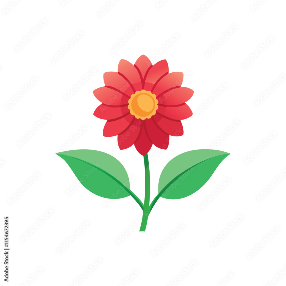 Garden flower isolated flat vector illustration on white background. Garden flower isolated flat vector illustration on white background.