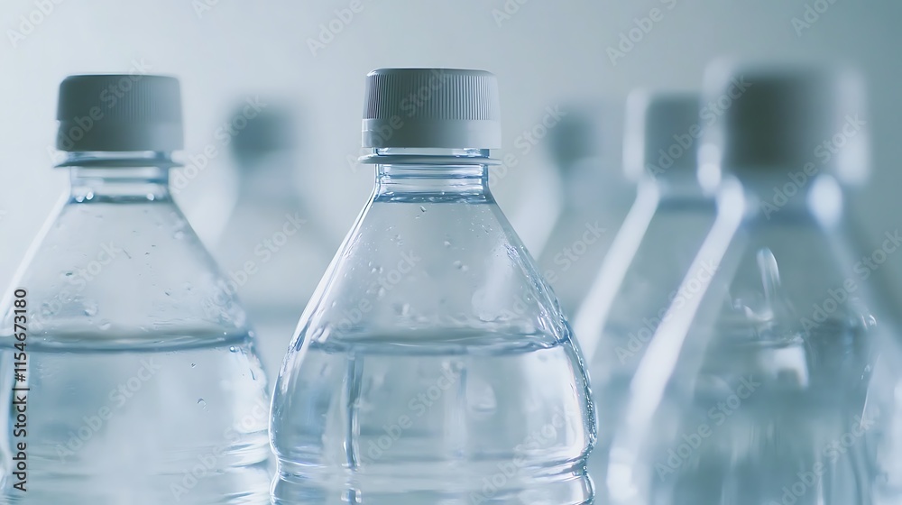 12. A close-up of used water bottles with a focus on their recyclable nature, on a white background 12. A close-up of used water bottles with a focus on their recyclable nature, on a white background