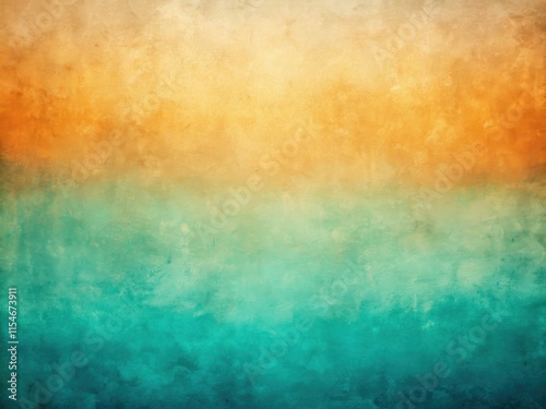 Artistic teal green hue, vintage Azure and orange abstract background. Retro photographic texture.