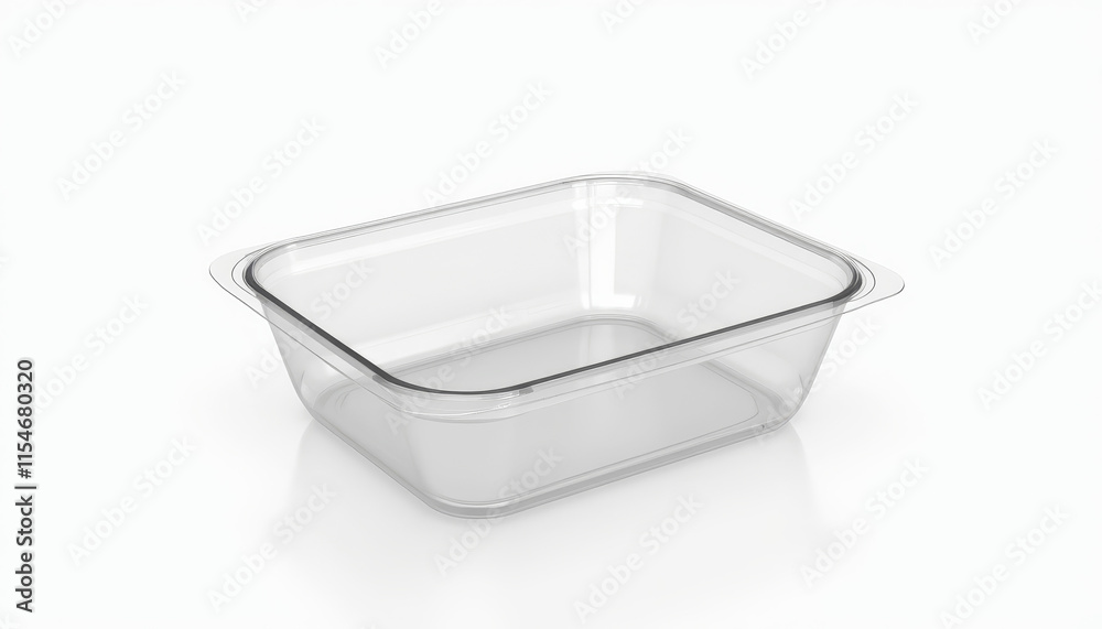 Transparent rectangular food box mockup for efficient packaging design and presentation Transparent rectangular food box mockup for efficient packaging design and presentation