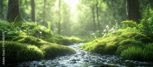 Serene Forest Stream: A Tranquil Escape into Nature's Embrace
