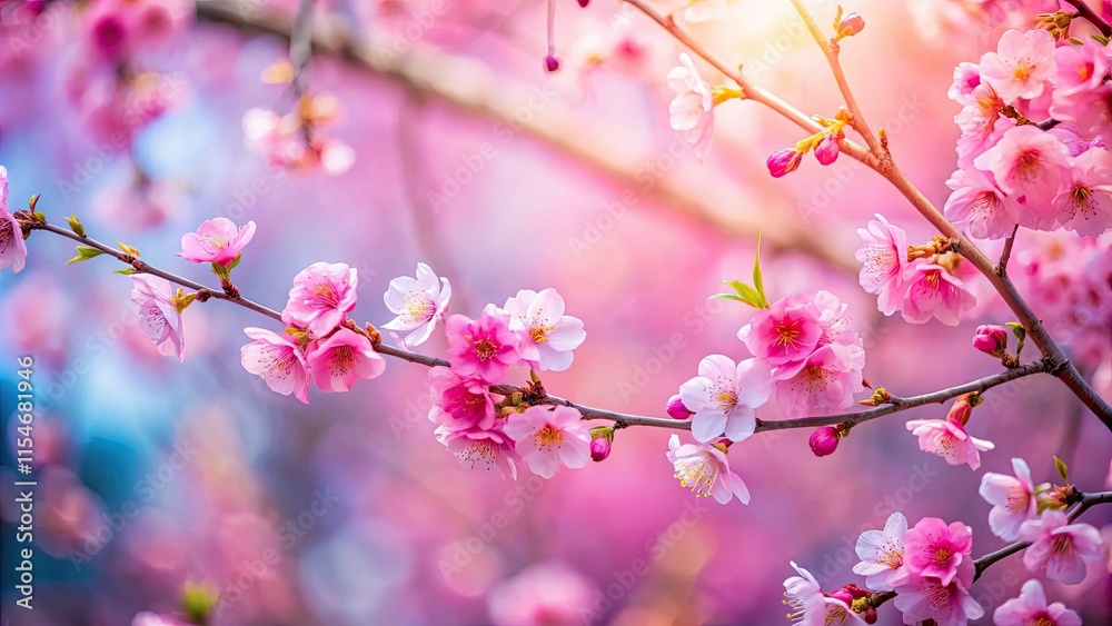 Springtime's pastel pink cherry blossoms create a beautiful floral background. Springtime's pastel pink cherry blossoms create a beautiful floral background.