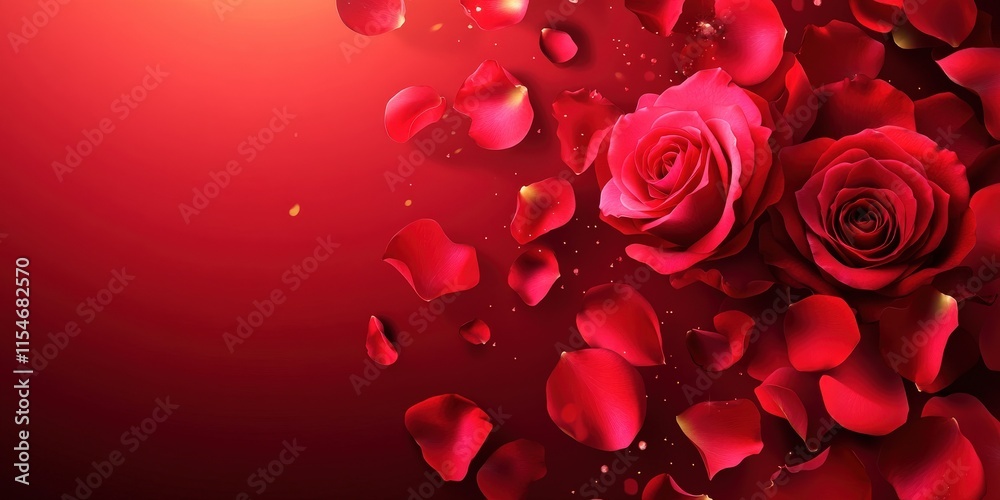 Valentine's Day or Wedding Background with Beautiful Roses. Concept for a romantic party invitation or love message. Premium and luxurious Ai-Generative. Valentine's Day or Wedding Background with Beautiful Roses. Concept for a romantic party invitation or love message. Premium and luxurious Ai-Generative.