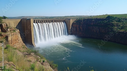 Majestic Dam Waterfall: A Breathtaking View of Nature's Power photo