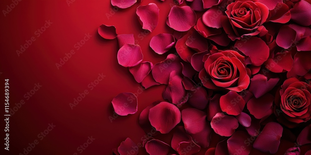 Valentine's Day or Wedding Background with Beautiful Roses. Concept for a romantic party invitation or love message. Premium and luxurious Ai-Generative. Valentine's Day or Wedding Background with Beautiful Roses. Concept for a romantic party invitation or love message. Premium and luxurious Ai-Generative.