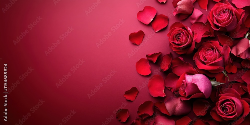 Valentine's Day or Wedding Background with Beautiful Roses. Concept for a romantic party invitation or love message. Premium and luxurious Ai-Generative. Valentine's Day or Wedding Background with Beautiful Roses. Concept for a romantic party invitation or love message. Premium and luxurious Ai-Generative.