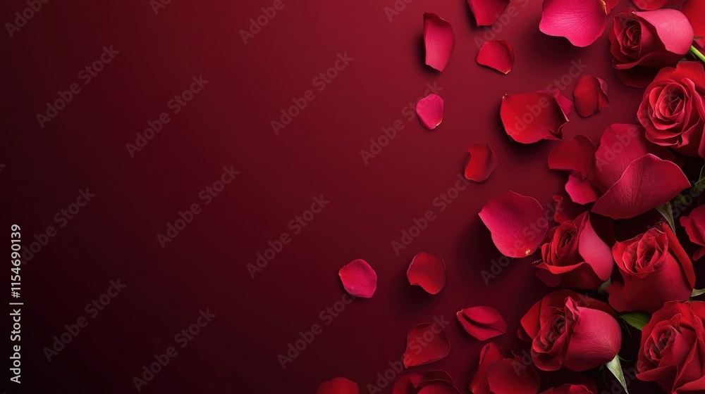Valentine's Day or Wedding Background with Beautiful Roses. Concept for a romantic party invitation or love message. Premium and luxurious Ai-Generative. Valentine's Day or Wedding Background with Beautiful Roses. Concept for a romantic party invitation or love message. Premium and luxurious Ai-Generative.