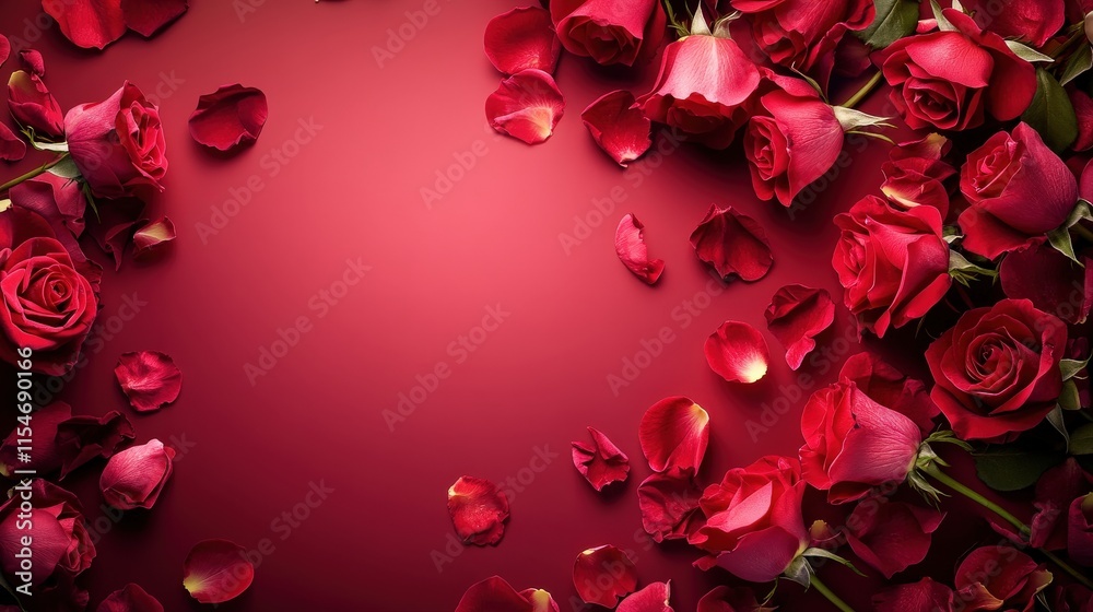 Valentine's Day or Wedding Background with Beautiful Roses. Concept for a romantic party invitation or love message. Premium and luxurious Ai-Generative. Valentine's Day or Wedding Background with Beautiful Roses. Concept for a romantic party invitation or love message. Premium and luxurious Ai-Generative.