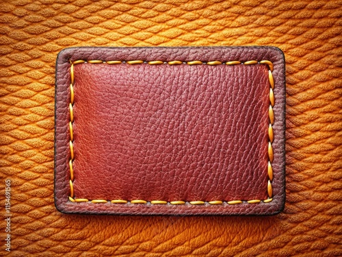 High-quality leather patch mockup showcases your brand.  Design your fabric patch effortlessly.