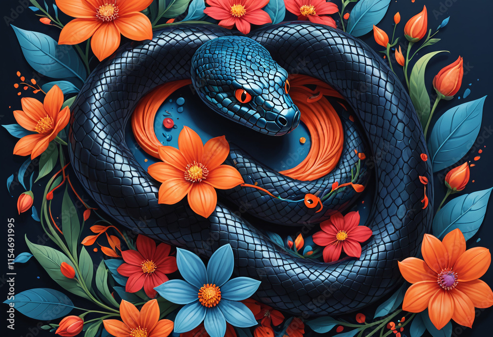 Obraz premium Floral Serpent