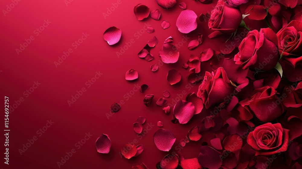 Valentine's Day or Wedding Background with Beautiful Roses. Concept for a romantic party invitation or love message. Premium and luxurious Ai-Generative. Valentine's Day or Wedding Background with Beautiful Roses. Concept for a romantic party invitation or love message. Premium and luxurious Ai-Generative.