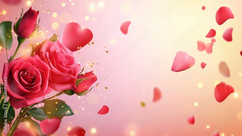 Valentine's Day or Wedding Background with Beautiful Roses. Concept for a romantic party invitation or love message. Premium and luxurious Ai-Generative.
Valentine's Day or Wedding Background with Beautiful Roses. Concept for a romantic party invitation or love message. Premium and luxurious Ai-Generative.