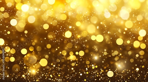 Festive sparkling gold background with glittering abstract bokeh lights for celebrations and holiday themes photo