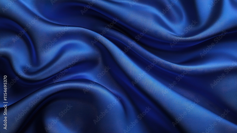 Fototapeta premium Elegant Blue Satin Fabric Texture for Luxury Background Design