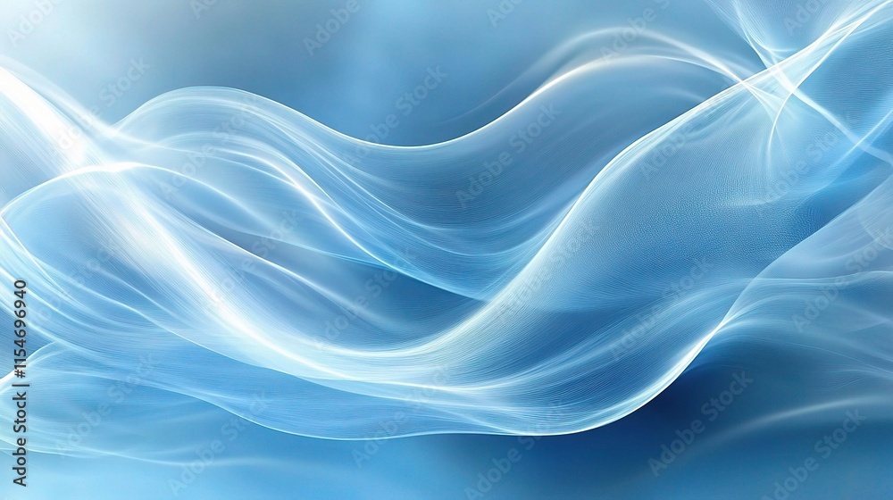 Abstract Flowing White Waves on Blue Background for Design Use Abstract Flowing White Waves on Blue Background for Design Use